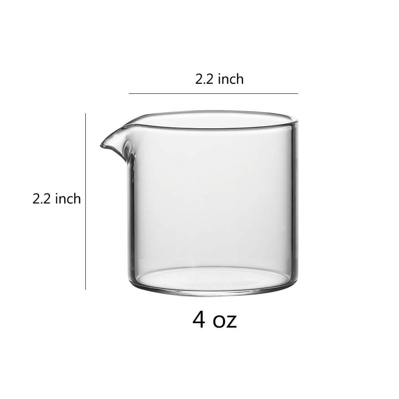 Sizikato 2pcs Transparent Glass Creamer, 4oz Mini Coffee Milk Creamer Pitcher. - Image 2